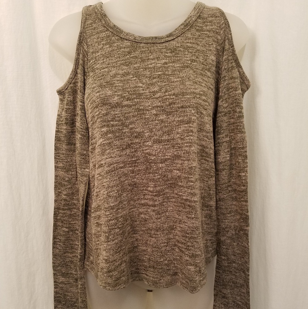 Green Cold Shoulder Sweater
